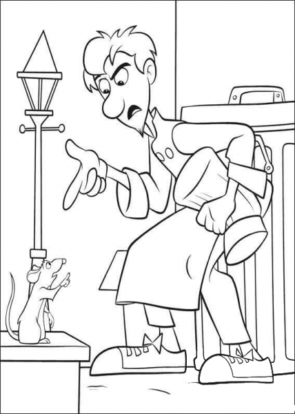 Linguini Is Discussing With Remy  coloring page image