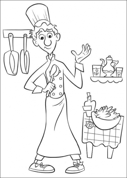 Linguini Is Surprised  coloring page image