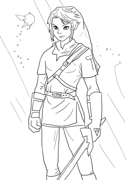 Link from Legend of Zelda coloring page image