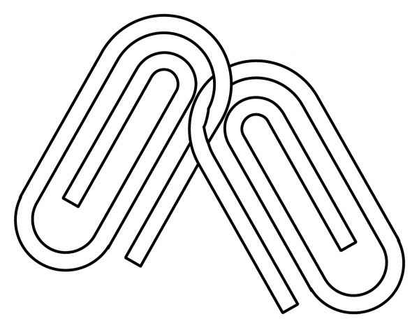 Linked Paperclips Emoji coloring page image