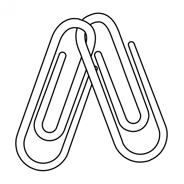 Linked Paperclips Emoji coloring page image