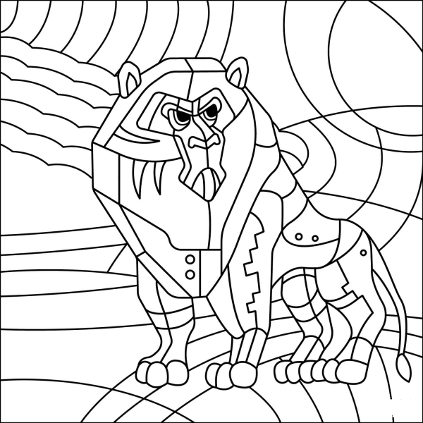 Lion coloring page image