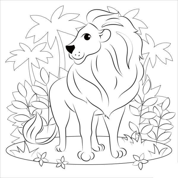 Lion coloring page image