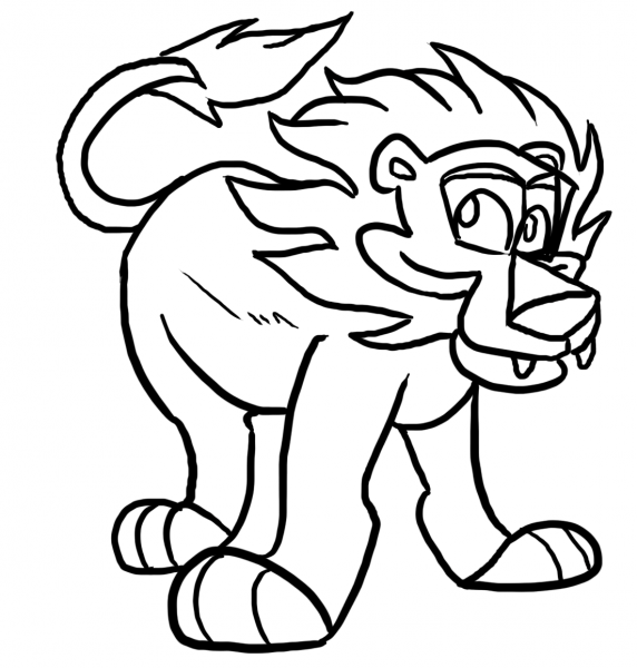 Lion coloring page image