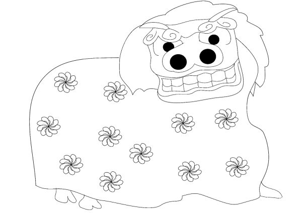 Lion Dance coloring page image