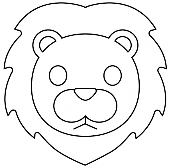 Lion Emoji coloring page image