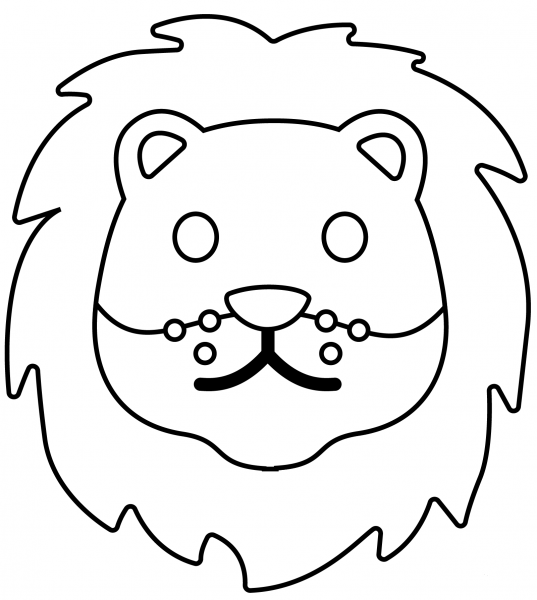 Lion Emoji coloring page image