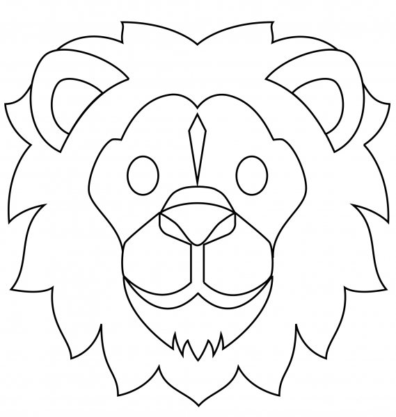 Lion Face coloring page image