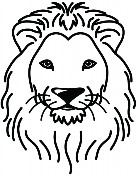 Lion Face Portrait coloring page image