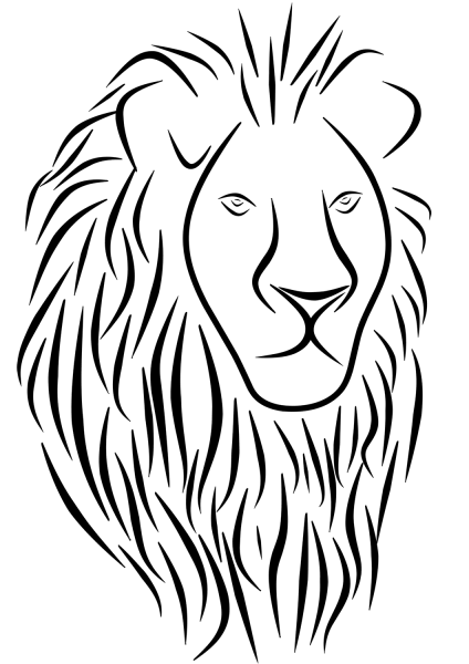 Lion Face Tattoo coloring page image