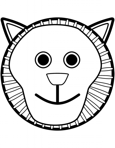 Lion Head coloring page image