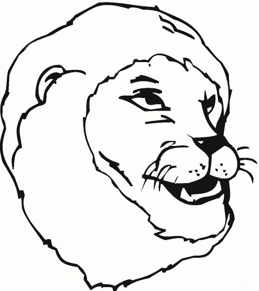 Lion Is Smiling coloring page image