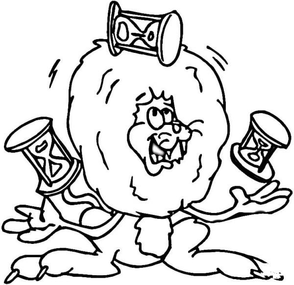 Lion juggler  coloring page image