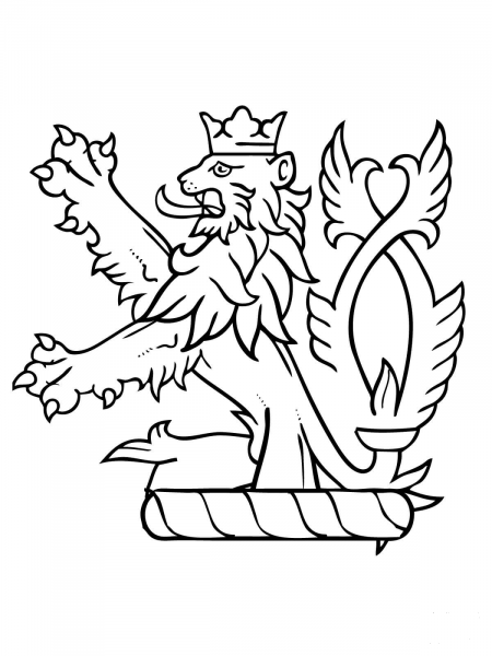 Lion Rampant of Scotland coloring page image