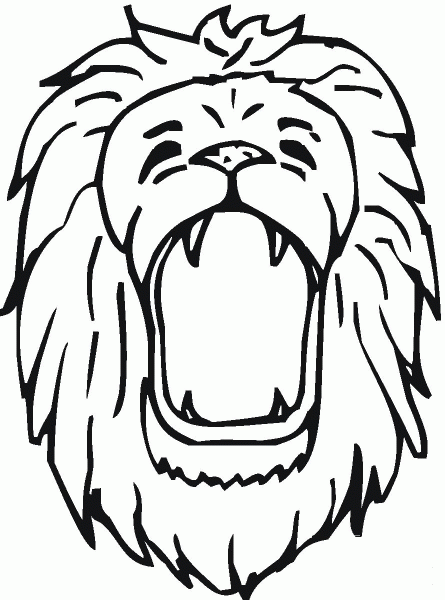 Lion Roars coloring page image