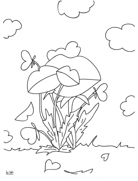 Lips like Flowers coloring page image
