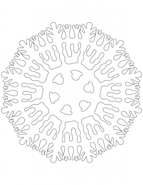 Liquid Snowflake coloring page image