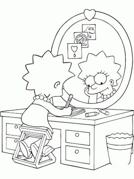 Lisa Is Writing a Love Letter  coloring page image