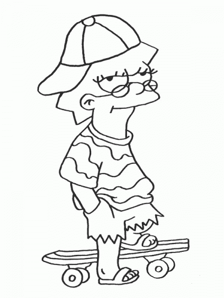 Lisa On Skate  coloring page image