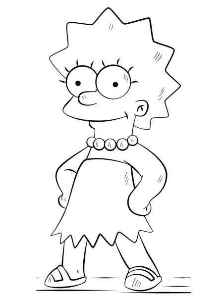 Lisa Simpson coloring page image