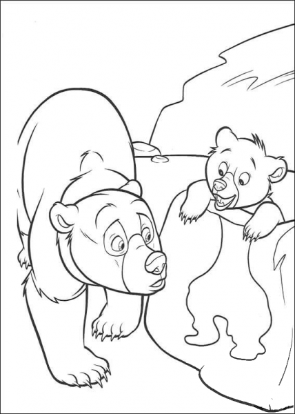Little Bear is Trapped In Ice  coloring page image