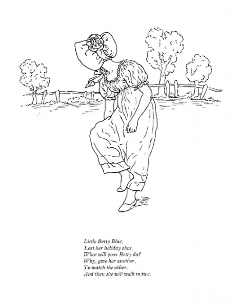 Little Betty Blue coloring page image