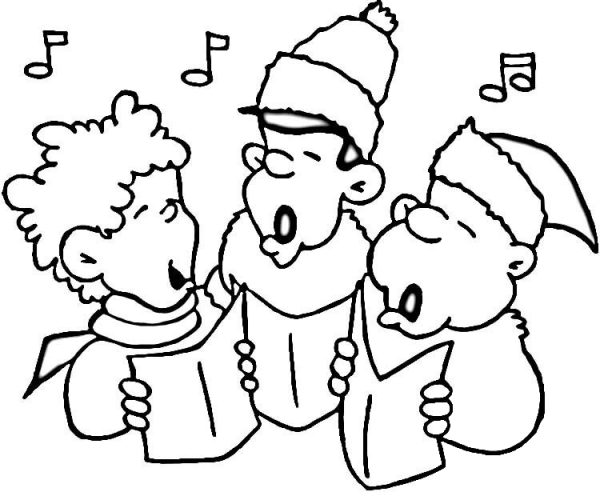 Little Carolers coloring page image