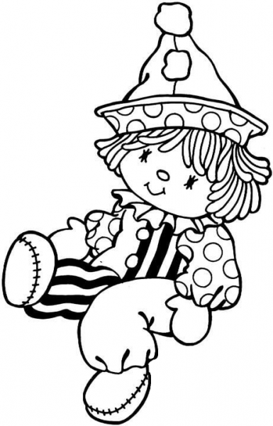 Little Clown Doll coloring page image