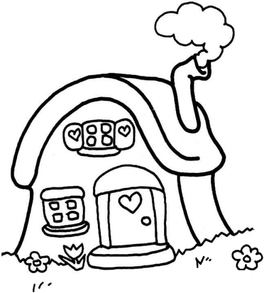 Little Cottage  coloring page image
