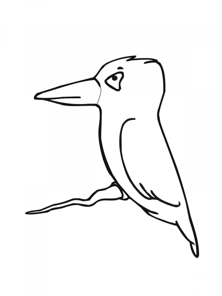 Little Cute Kingfisher coloring page image