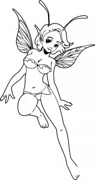 Little Elf Girl coloring page image