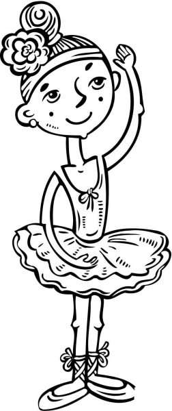 Little Girl Ballerina coloring page image