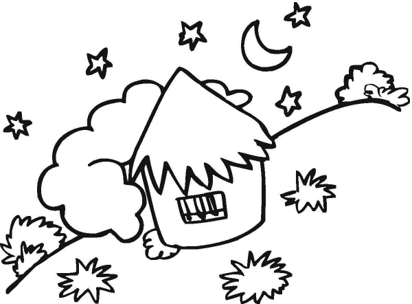 Little Hut  coloring page image