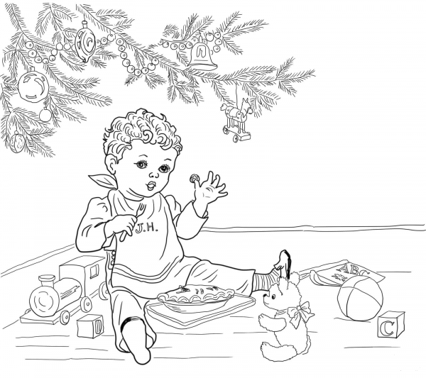Little Jack Horner coloring page image