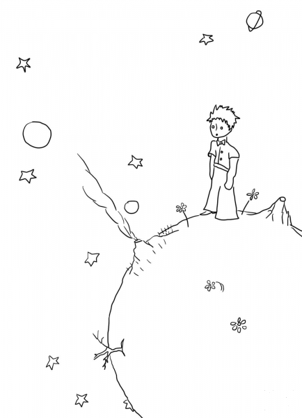 Little Prince Manuscripts coloring page image