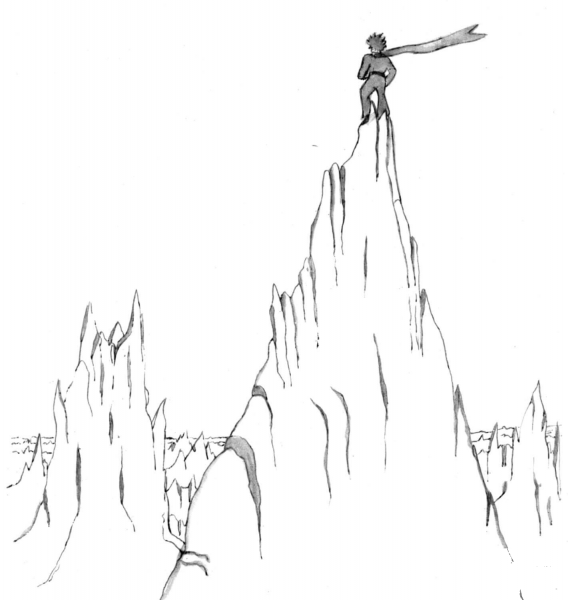 Little Prince On The Mountain  coloring page image