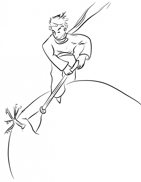 Little Prince Pull up Baobab Bush coloring page image