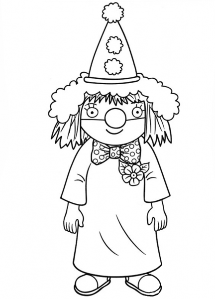 Little Princess as a Clown coloring page image