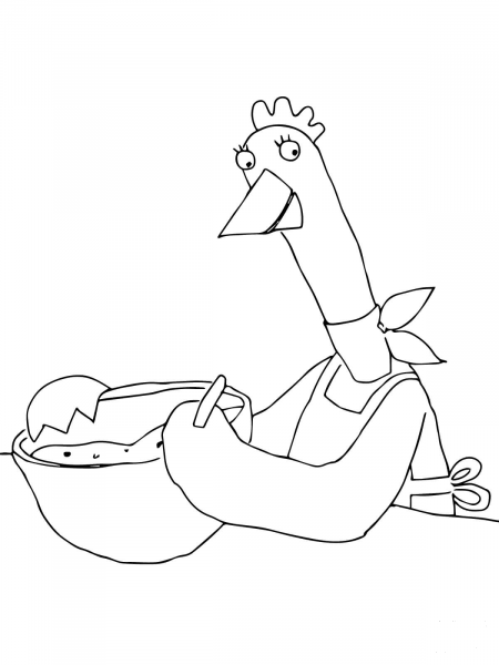 Little Red Hen Makes a Pizza coloring page image