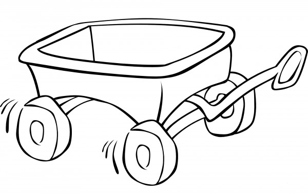 Little Red Wagon coloring page image