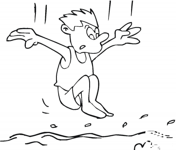 Little Swimmer  coloring page image