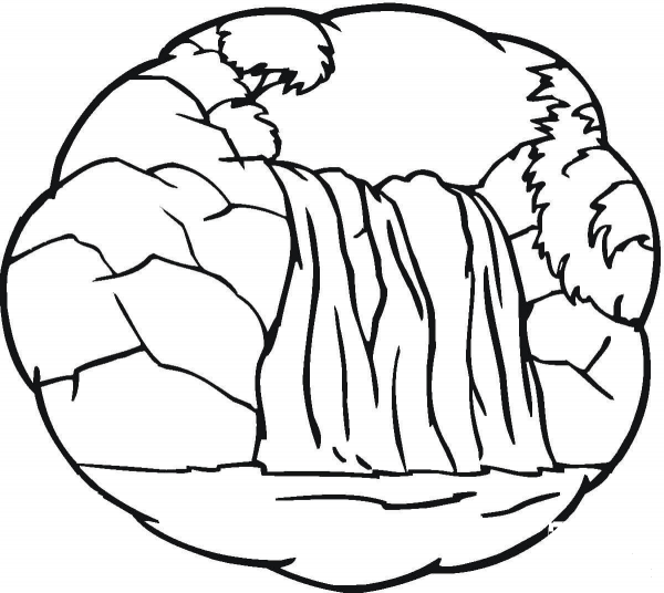 Little Waterfall  coloring page image
