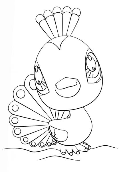 Littlest Pet Shop Peacock coloring page image