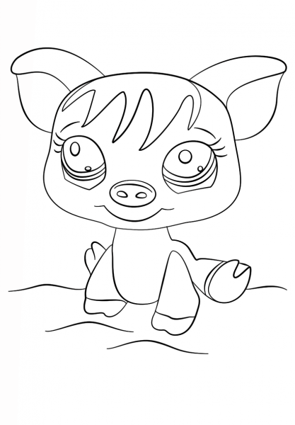 Littlest Pet Shop Pig coloring page image