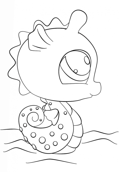 Littlest Pet Shop Seahorse coloring page image