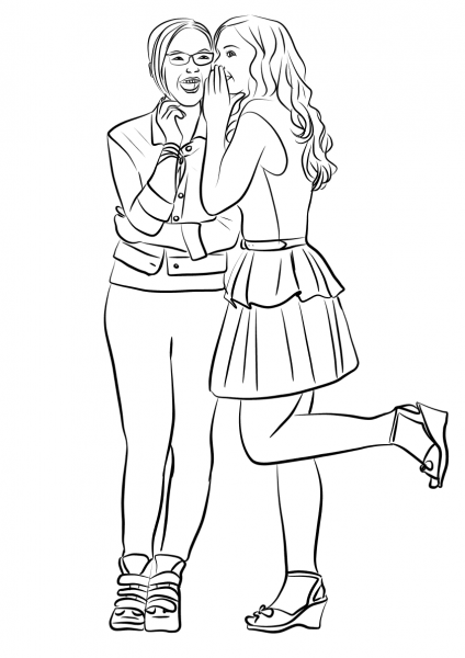 Liv and Maddie coloring page image