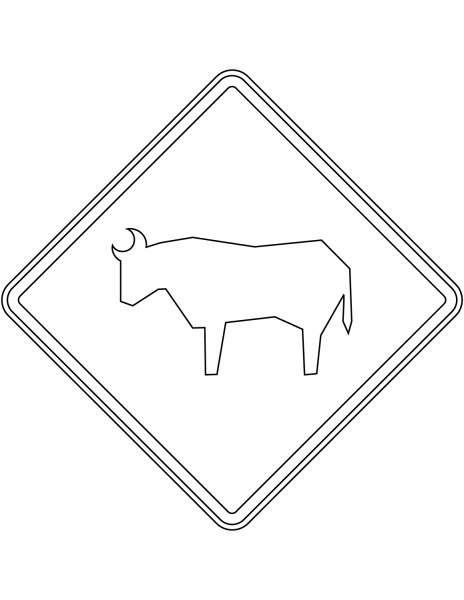 “Livestock” Sign in Mexico coloring page image
