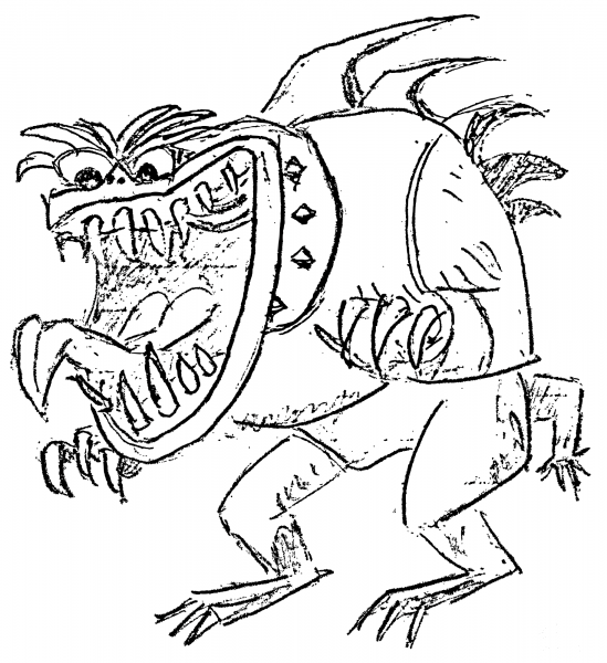 Lizard Monster coloring page image