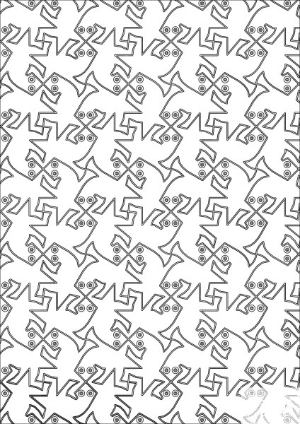 Lizard Tessellation coloring page image
