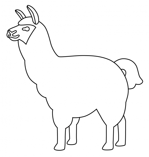 Llama Emoji coloring page image